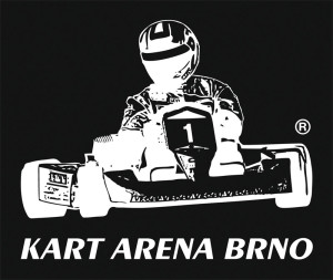 Černobílá negativní verze logotypu KART ARENA BRNO